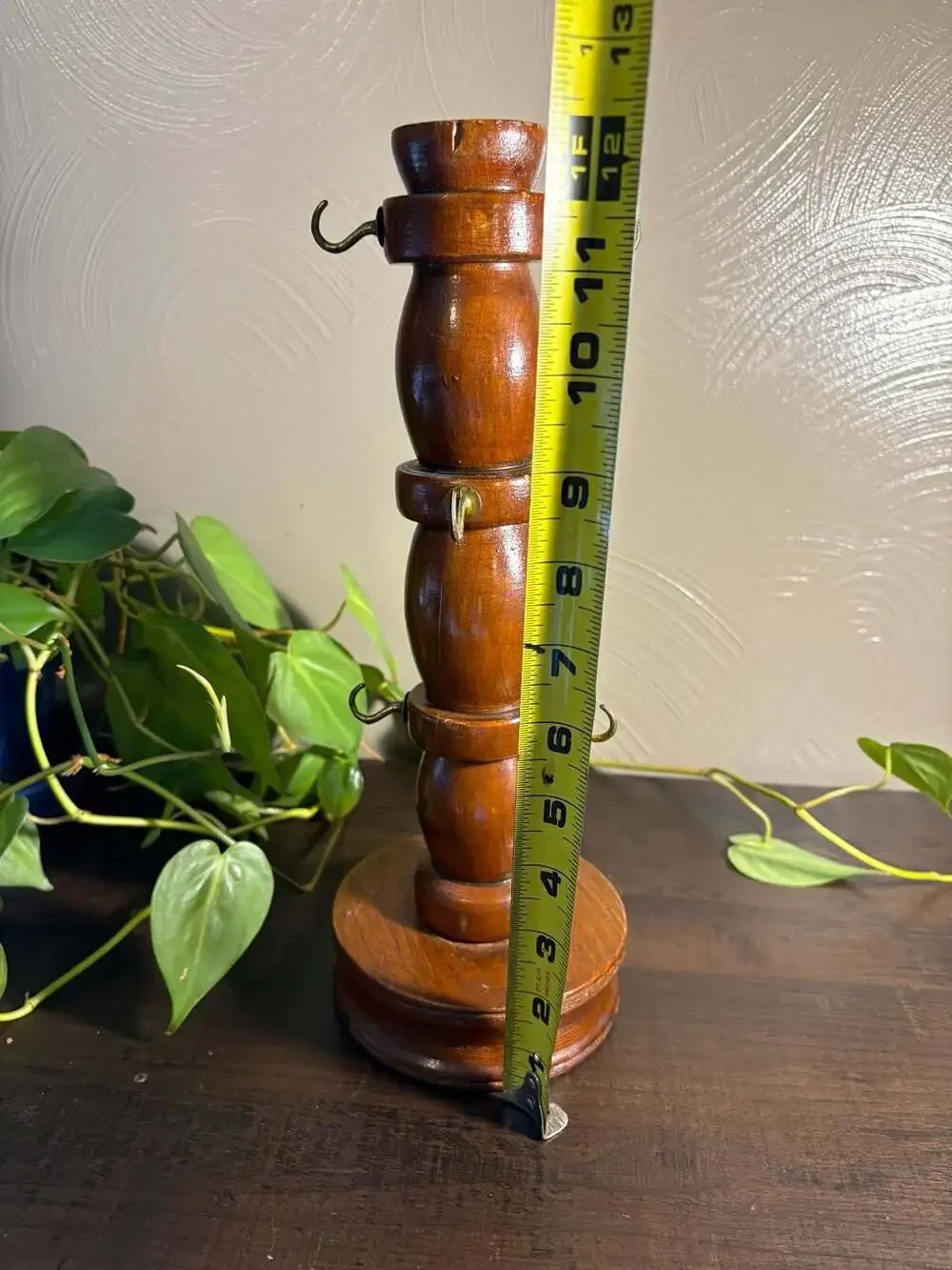 Vintage Wooden Hand Crafted Hooked Mug or Key Holder